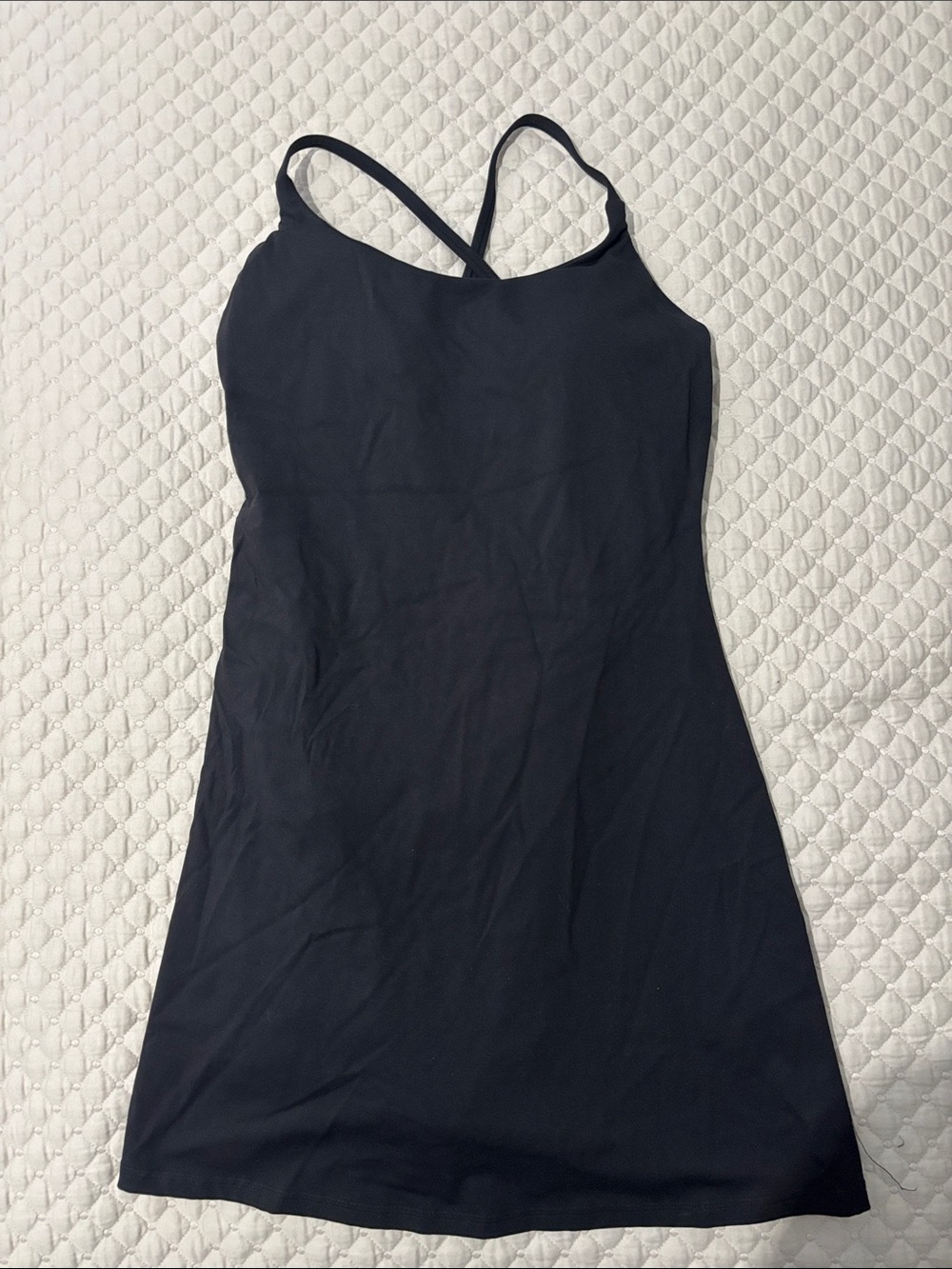 HALARA Black Crossback Slip Mini Dress
